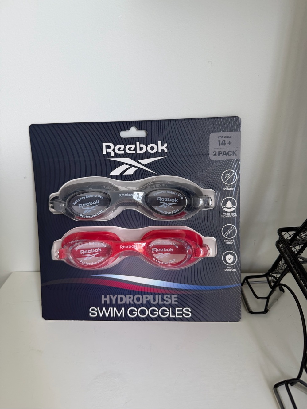Reebok Hydropulse Swim Goggles — Black & Red 2-Pack 14+